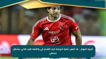 تنبيه اليوم.. ما تنص عليه لائحة كرة القدم في واقعة طرد هاني بشكل رسمي